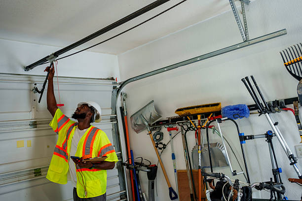 Professional Garage Door Panel Replacement technician working in Dexter, MI